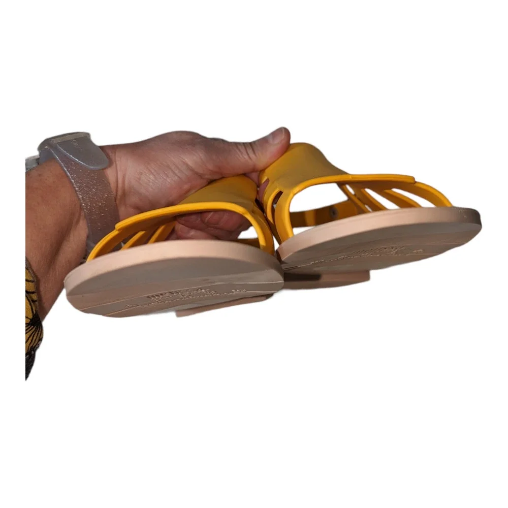 Melissa Boemia Sandal Yellow Open Front Fisherman Gladiator Style Size 9 NWOT